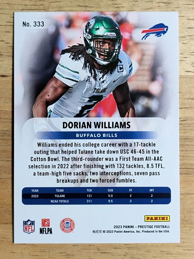 2023 Prestige #333 Dorian Williams RC