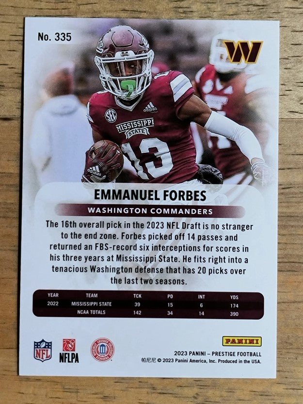 2023 Prestige #335 Emmanuel Forbes RC