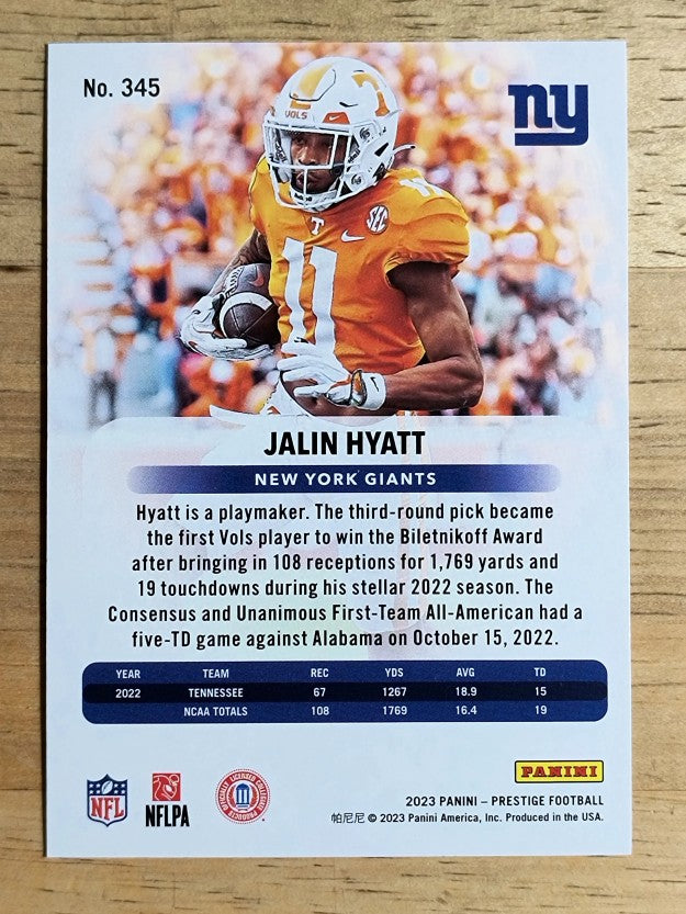 2023 Prestige #345 Jalin Hyatt RC