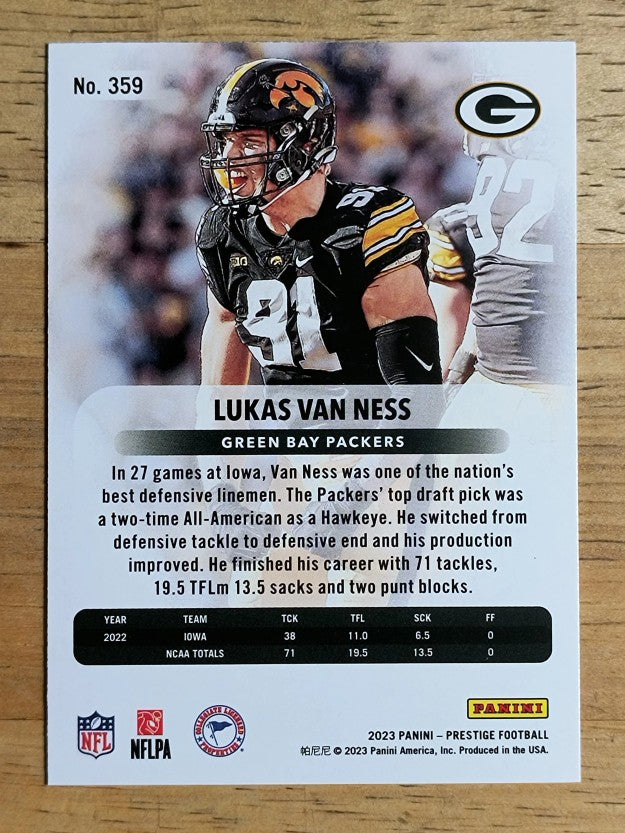 2023 Prestige #359 Lukas Van Ness RC