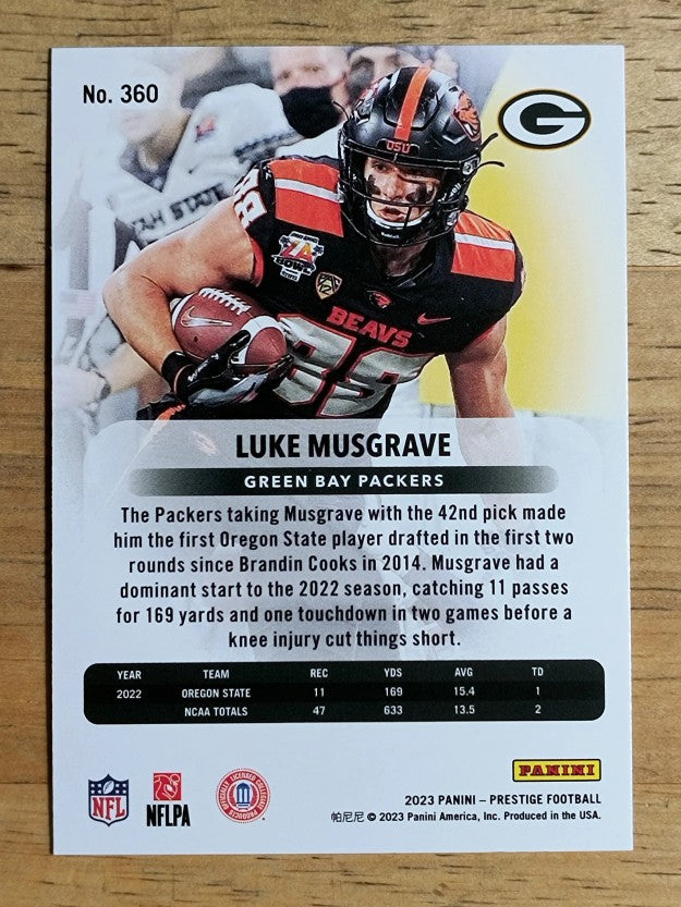 2023 Prestige #360 Luke Musgrave RC