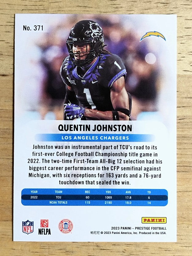 2023 Prestige #371 Quentin Johnston RC