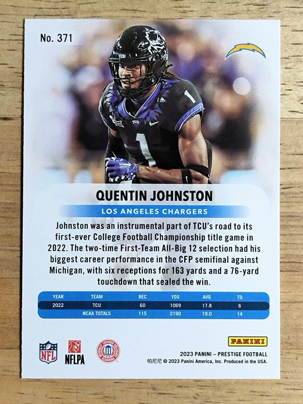 2023 Prestige #371 Quentin Johnston RC