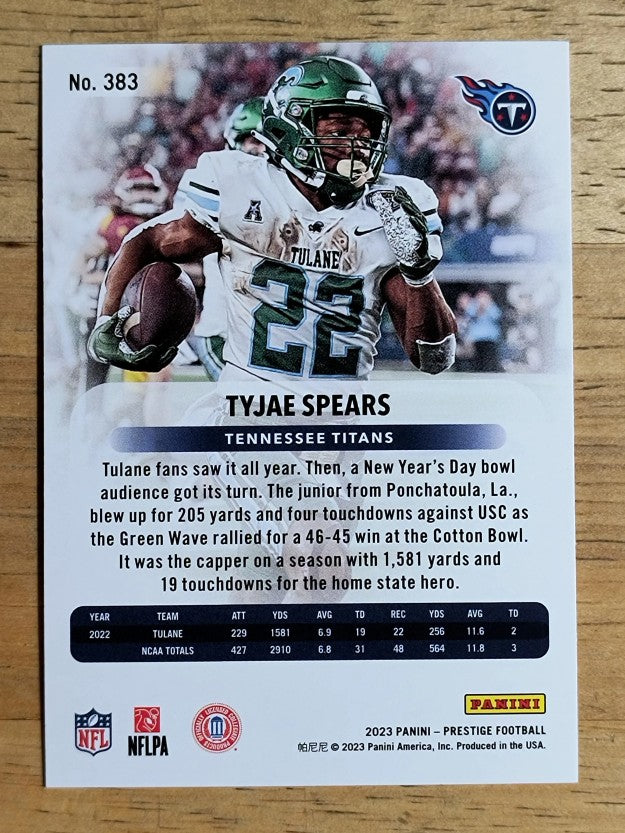 2023 Prestige #383 Tyjae Spears RC