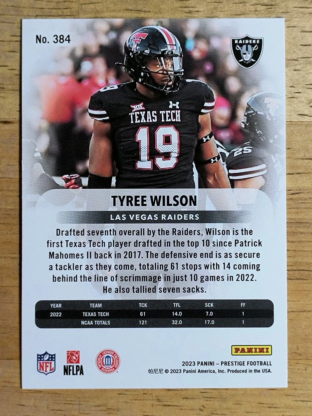 2023 Prestige #384 Tyree Wilson RC