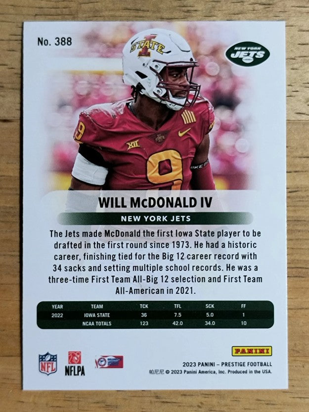 2023 Prestige #388 Will McDonald IV RC