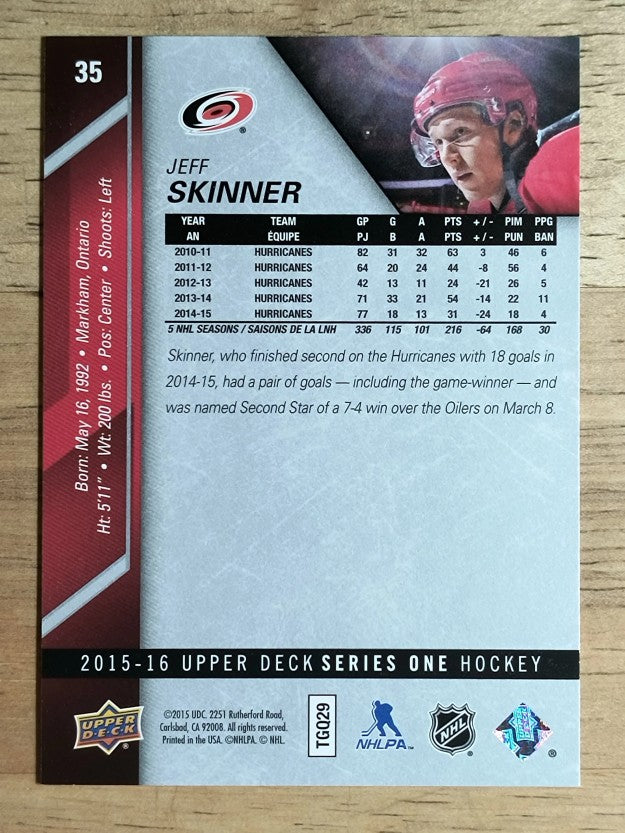 2015-16 Upper Deck #35 Jeff Skinner