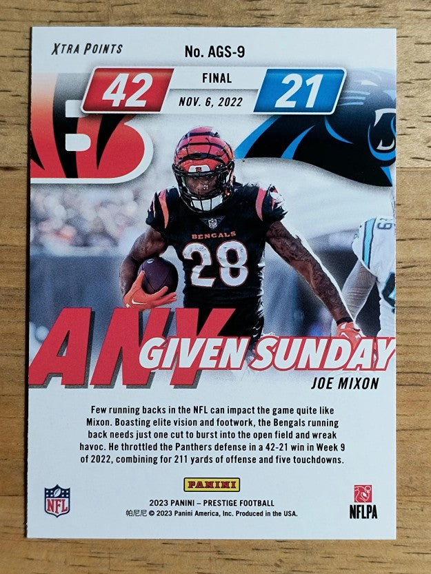 2023 Prestige Any Given Sunday #9 Joe Mixon