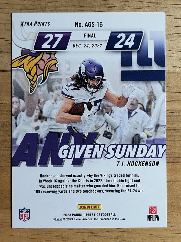 2023 Prestige Any Given Sunday #16 T.J. Hockenson