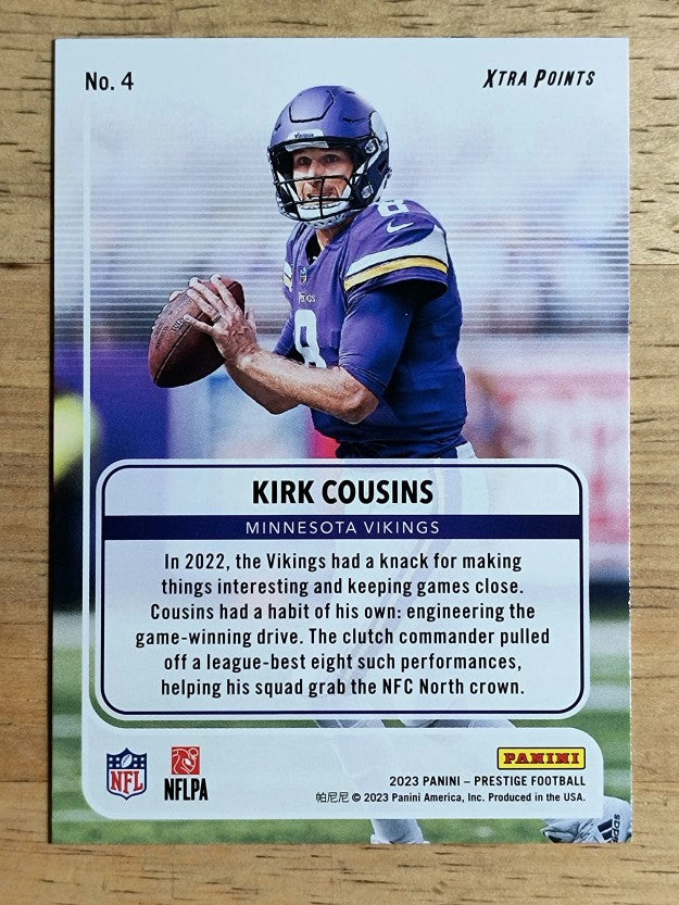 2023 Prestige For the Record #4 Kirk Cousins