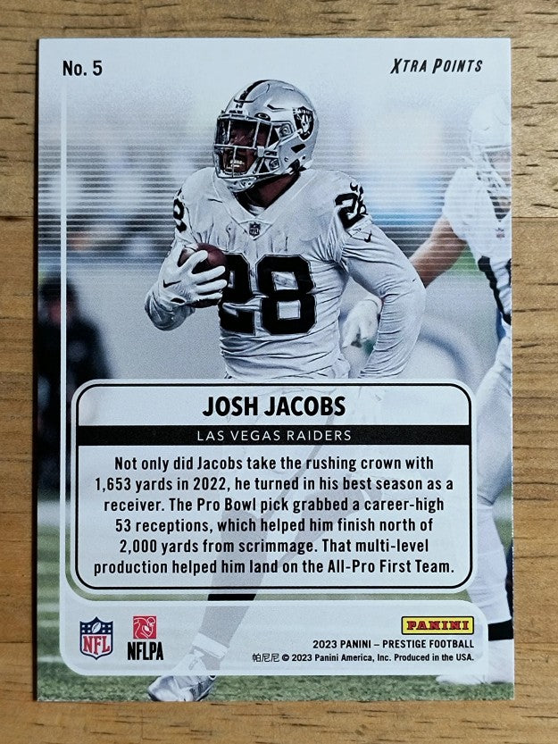 2023 Prestige For the Record #5 Josh Jacobs