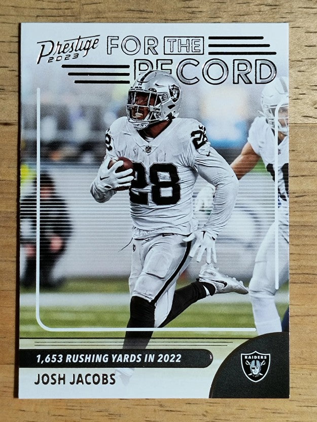 2023 Prestige For the Record #5 Josh Jacobs