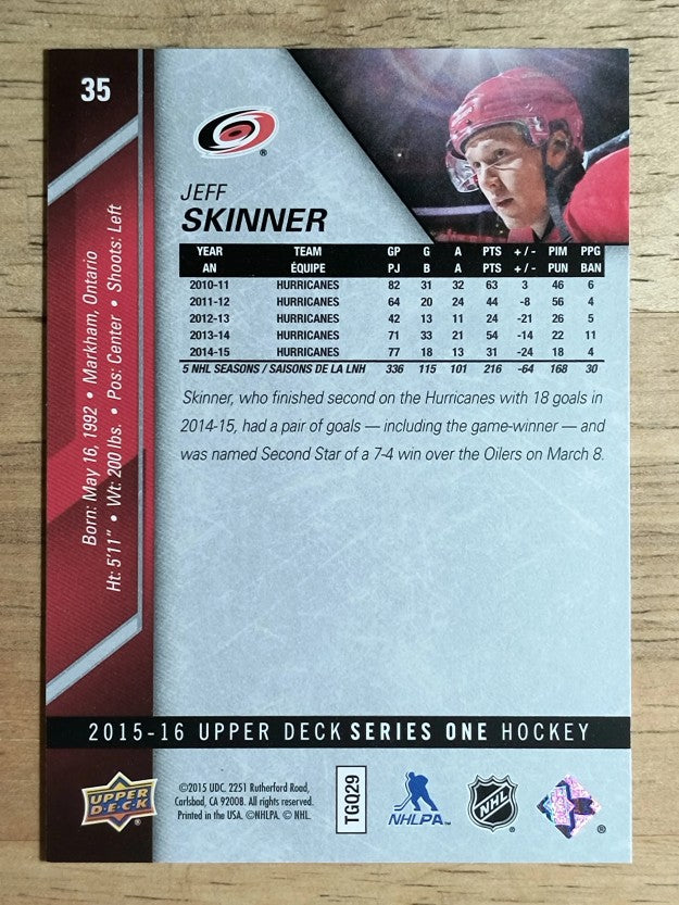 2015-16 Upper Deck #35 Jeff Skinner