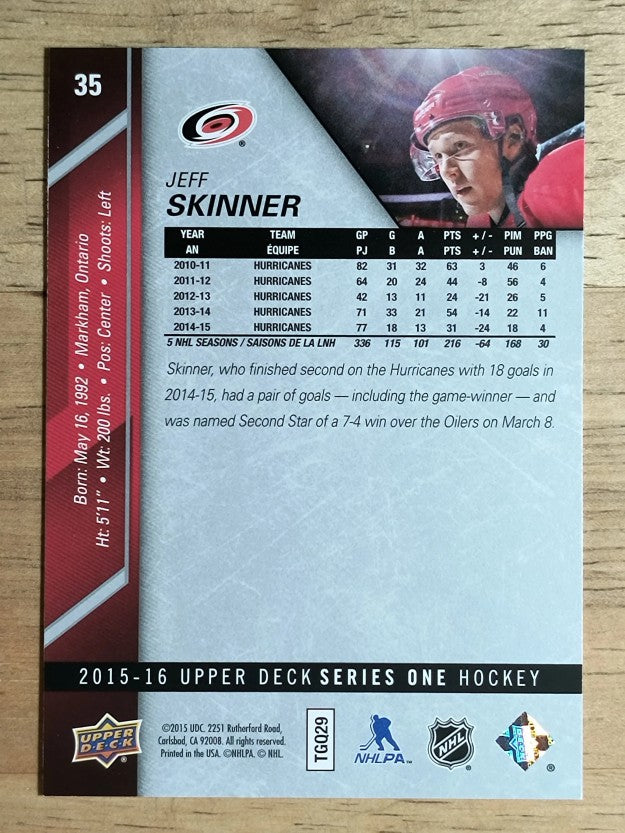 2015-16 Upper Deck #35 Jeff Skinner