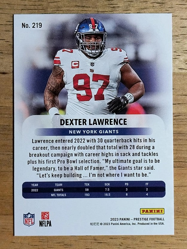 2023 Prestige Xtra Points Diamond #219 Dexter Lawrence