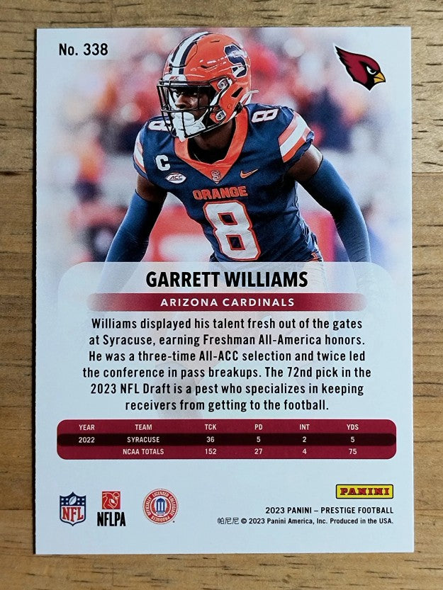 2023 Prestige Xtra Points Diamond #338 Garrett Williams