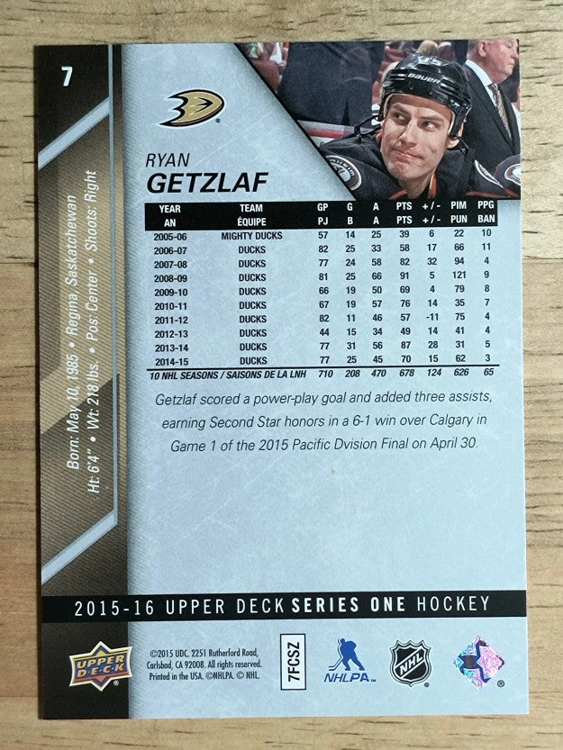 2015-16 Upper Deck #7 Ryan Getzlaf
