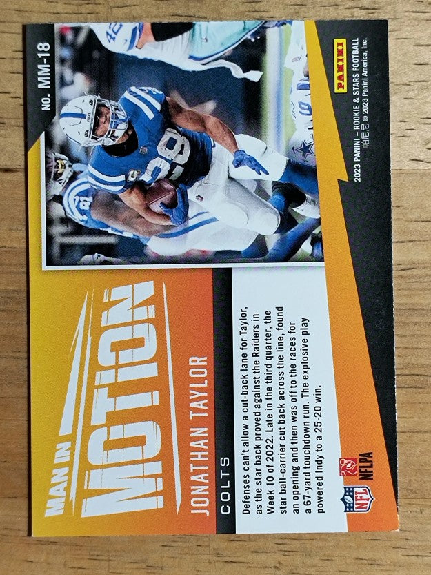 2023 Rookies and Stars Man In Motion #18 Jonathan Taylor (NM)