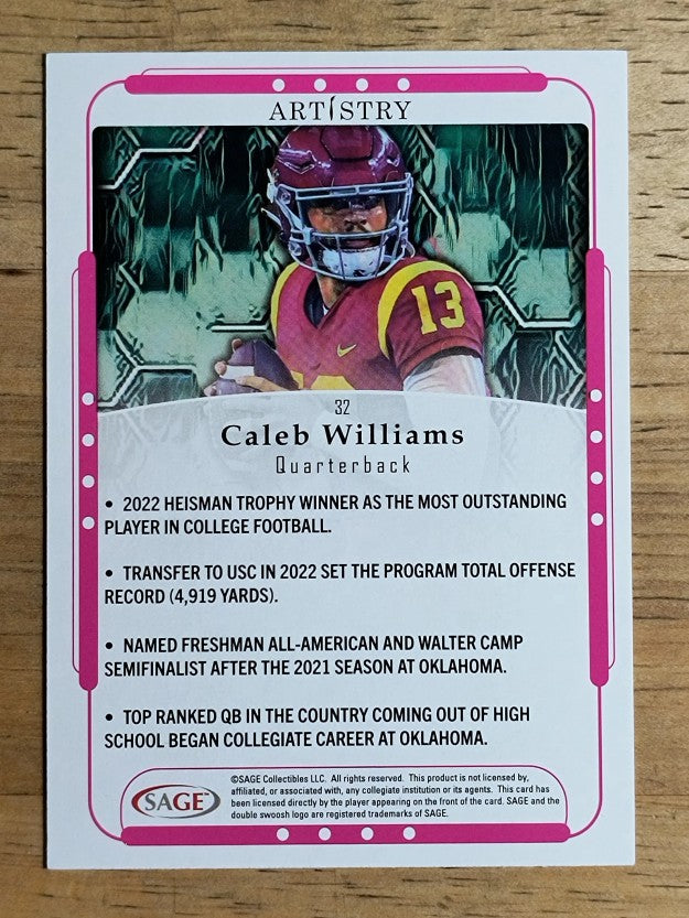 2023 SAGE Artistry #32 Caleb Williams