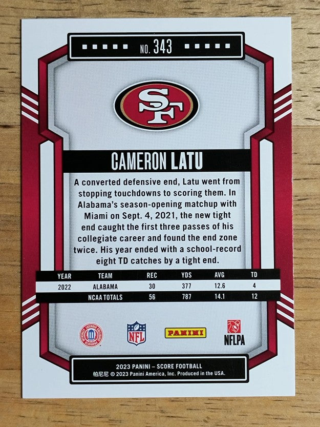 2023 Score #343 Cameron Latu RC