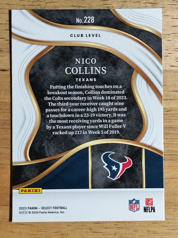 2023 Select #228 Nico Collins RC (EXMT)