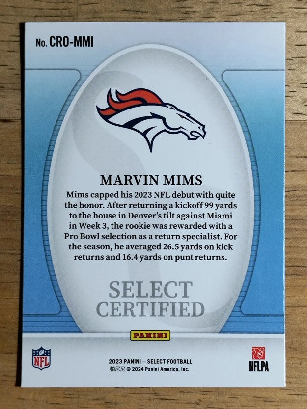 2023 Select Select Certified Rookies #10 Marvin Mims