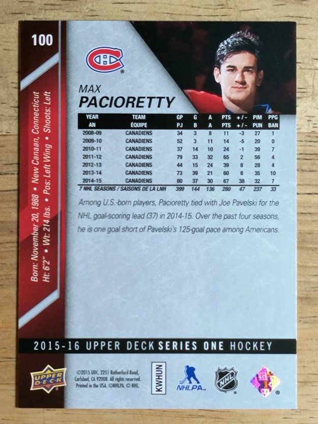 2015-16 Upper Deck #100 Max Pacioretty