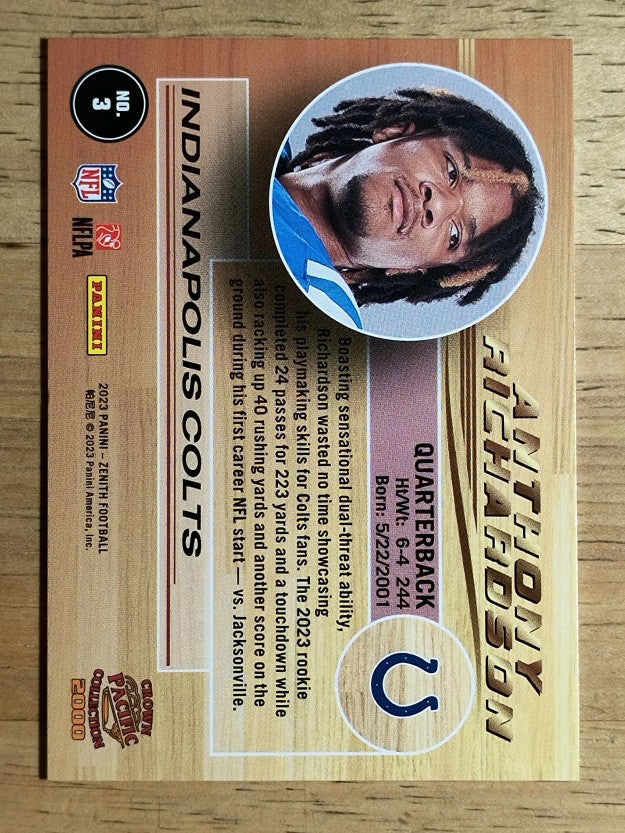 2023 Zenith Pacific Crown Collection #3 Anthony Richardson