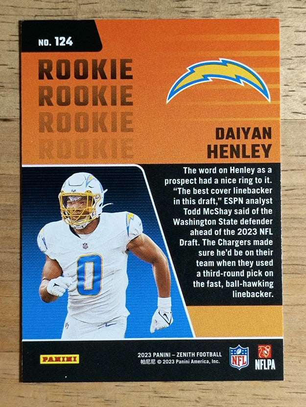 2023 Zenith Red Zone #124 Daiyan Henley