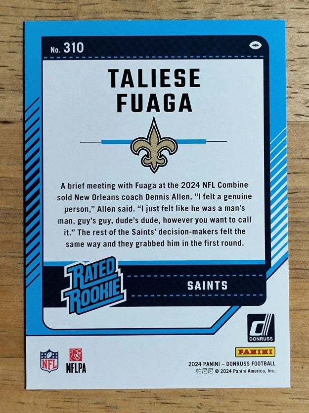 2024 Donruss #310 Taliese Fuaga RR RC