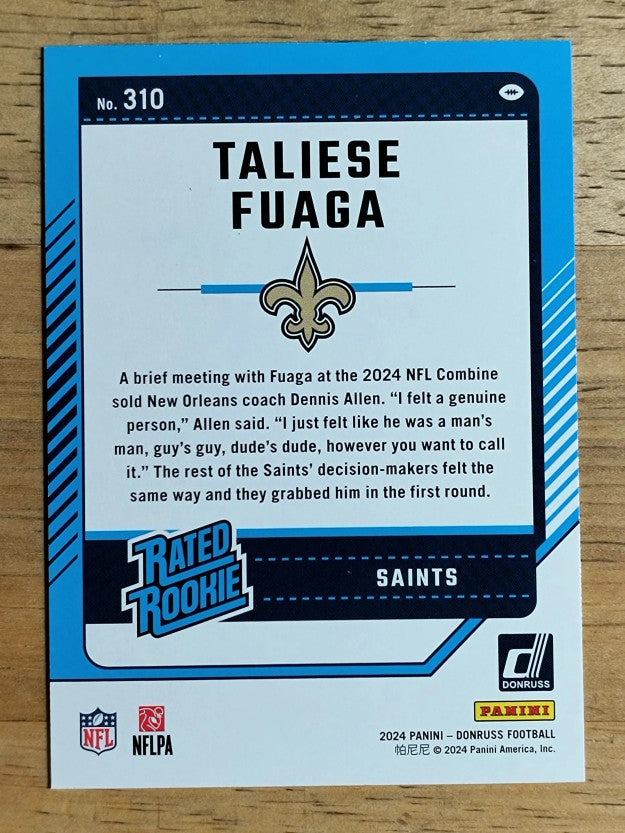 2024 Donruss #310 Taliese Fuaga RR RC