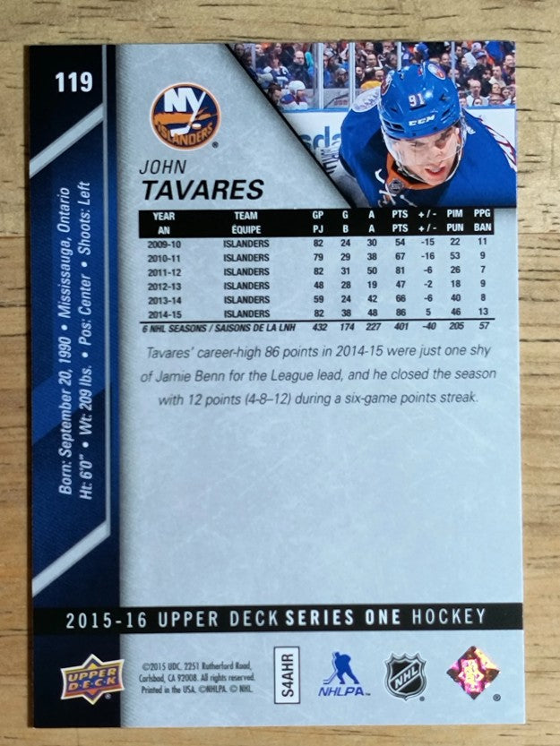 2015-16 Upper Deck #119 John Tavares