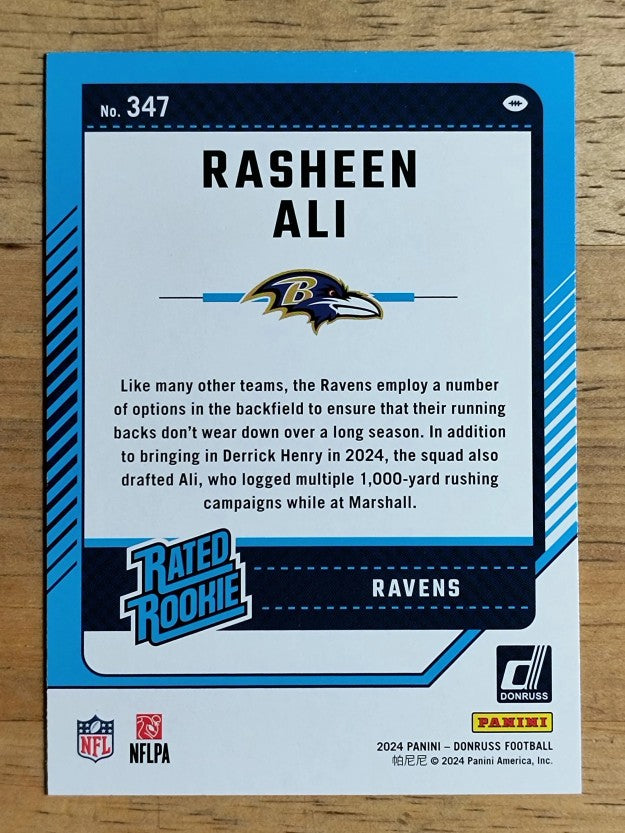 2024 Donruss #347 Rasheen Ali RR RC