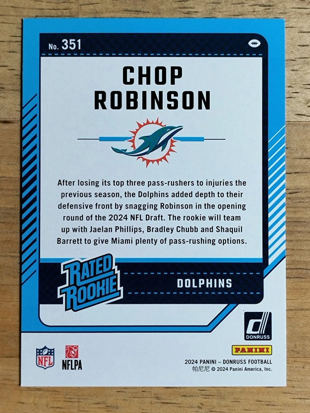 2024 Donruss #351 Chop Robinson RR RC