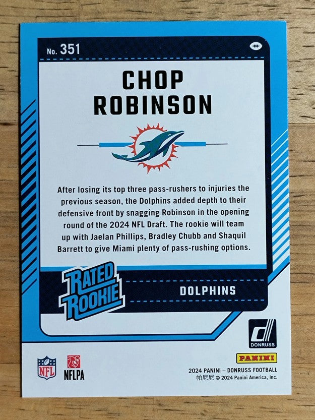 2024 Donruss #351 Chop Robinson RR RC