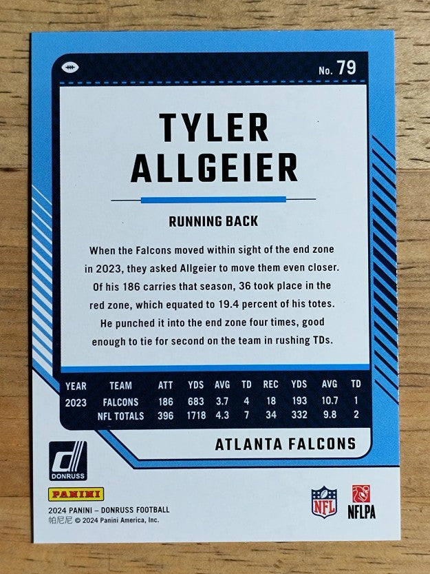 2024 Donruss Press Proof Purple #79 Tyler Allgeier