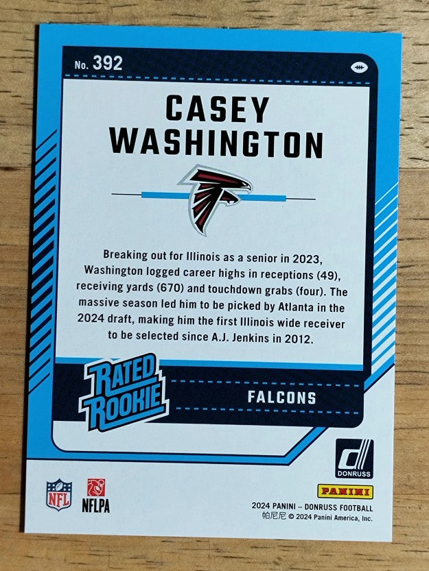 2024 Donruss Press Proof Purple #392 Casey Washington RR