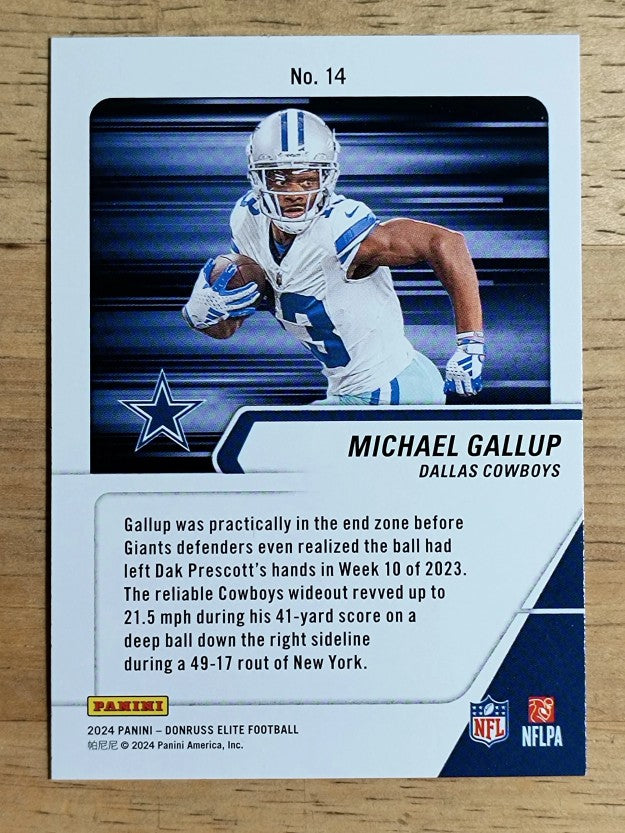 2024 Elite Full Throttle Green #14 Michael Gallup