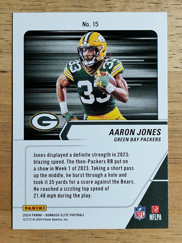 2024 Elite Full Throttle Green #15 Aaron Jones