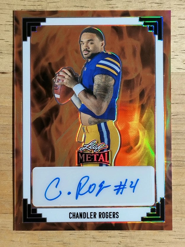 2024 Leaf Metal '91 Leaf Autographs Prismatic Fire #91ACR1 Chandler Rogers