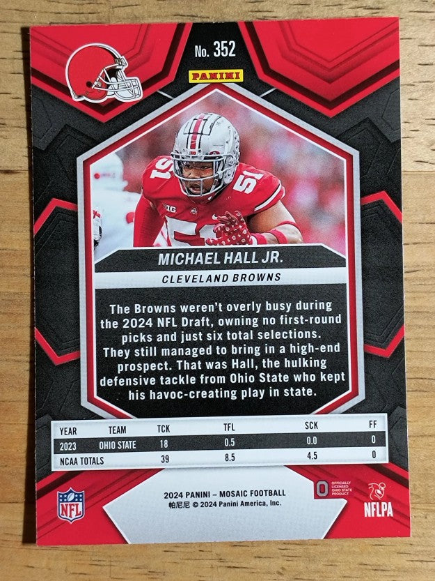 2024 Panini Mosaic #352 Michael Hall Jr. RC