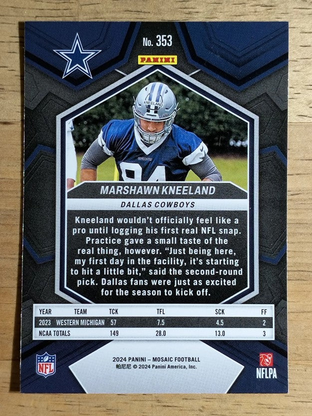 2024 Panini Mosaic #353 Marshawn Kneeland RC