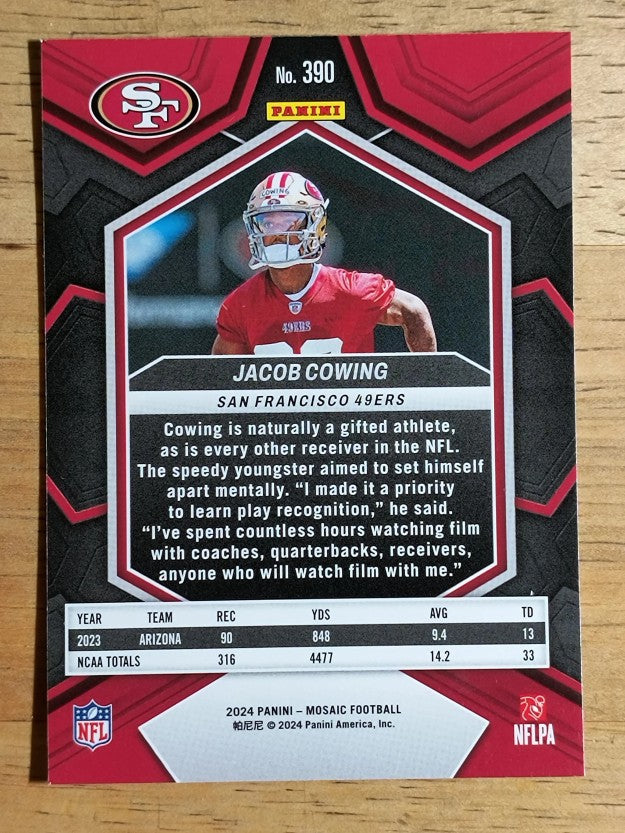 2024 Panini Mosaic #390 Jacob Cowing RC