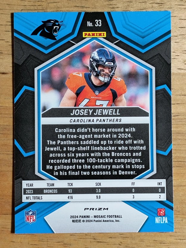 2024 Panini Mosaic Mosaic Reactive Blue #33 Josey Jewell
