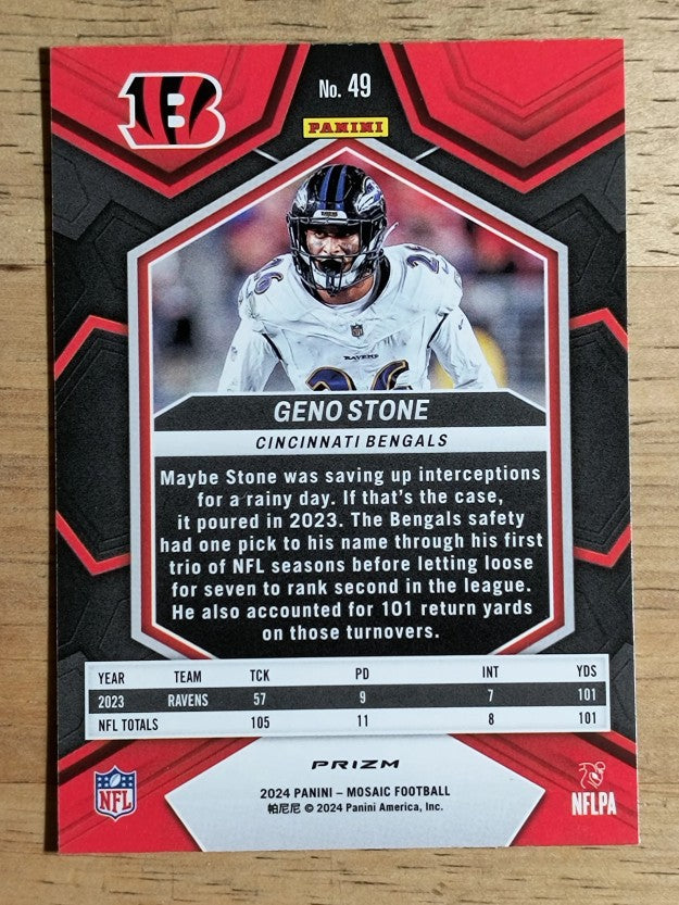 2024 Panini Mosaic Mosaic Reactive Blue #49 Geno Stone