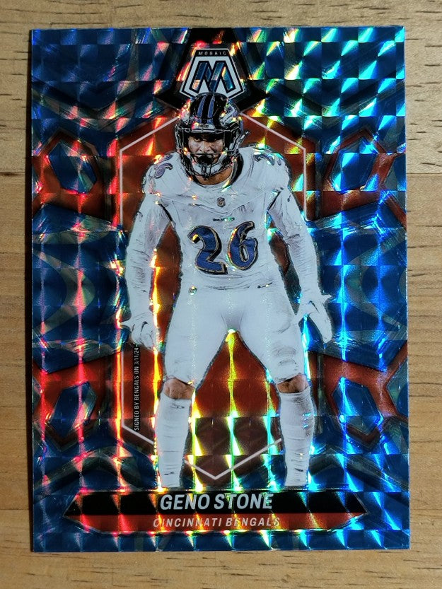 2024 Panini Mosaic Mosaic Reactive Blue #49 Geno Stone