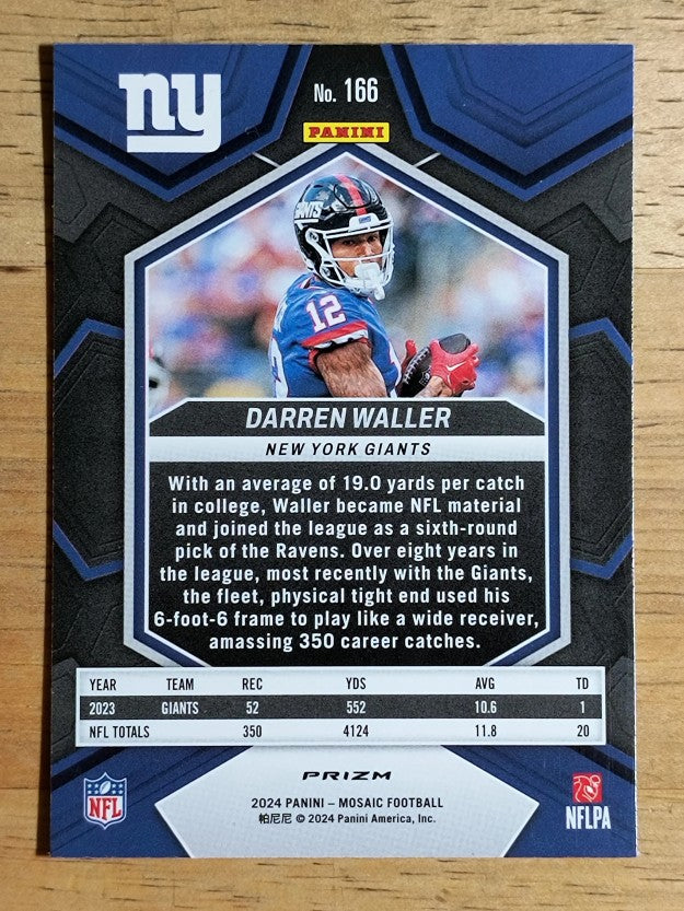 2024 Panini Mosaic Mosaic Reactive Blue #166 Darren Waller
