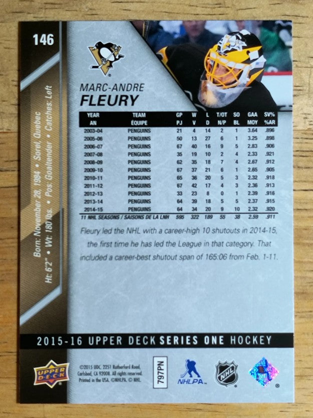 2015-16 Upper Deck #146 Marc-Andre Fleury