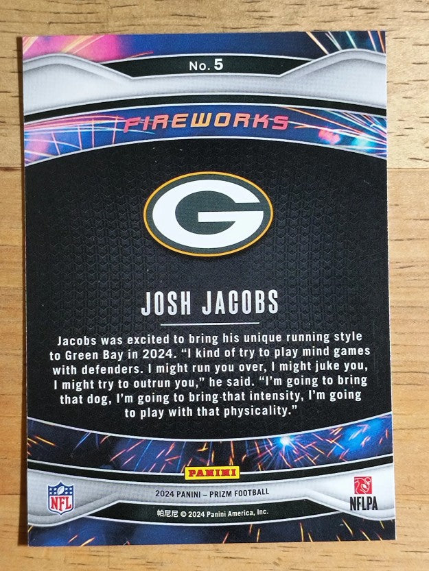 2024 Panini Prizm Fireworks #5 Josh Jacobs
