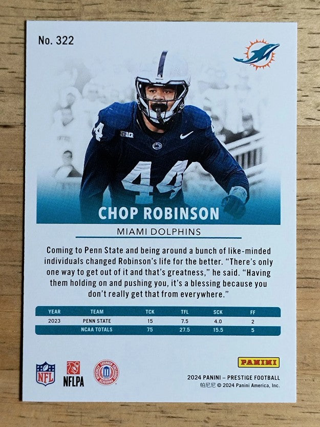 2024 Prestige #322 Chop Robinson RC